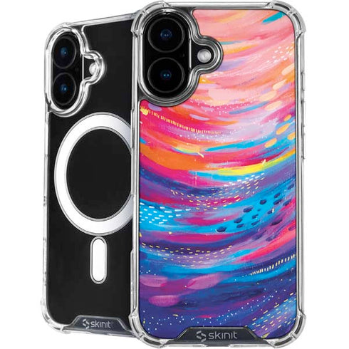Rainbow Wave Brush Stroke by Etta Vee iPhone 16 Plus MagSafe Case