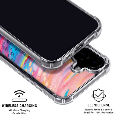 Rainbow Wave Brush Stroke by Etta Vee iPhone 16 Plus MagSafe Case