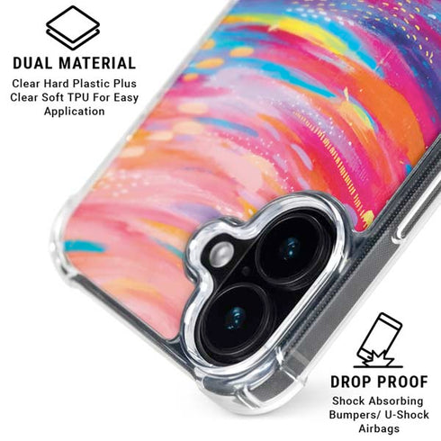 Rainbow Wave Brush Stroke by Etta Vee iPhone 16 Plus MagSafe Case