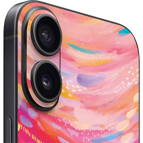 Rainbow Wave Brush Stroke by Etta Vee iPhone 16 Plus Skin
