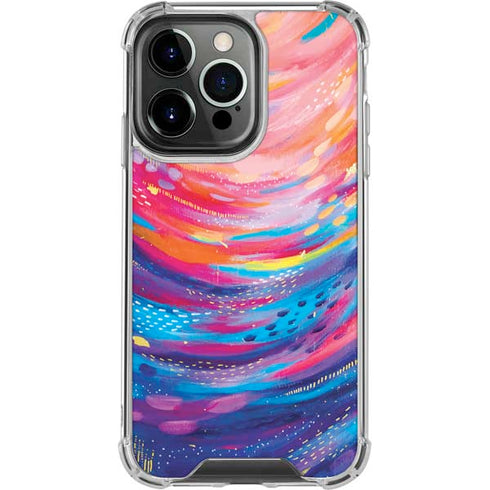 Rainbow Wave Brush Stroke by Etta Vee iPhone 16 Pro Clear Case