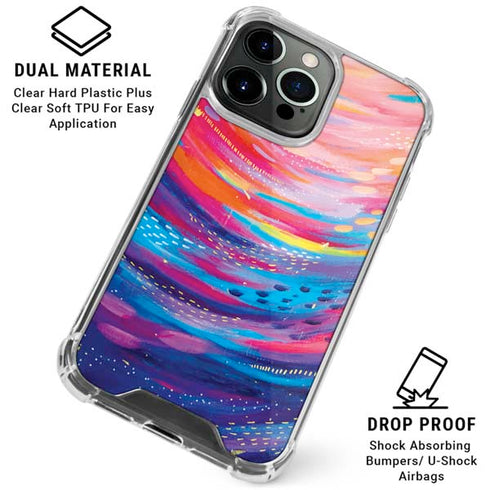 Rainbow Wave Brush Stroke by Etta Vee iPhone 16 Pro Clear Case