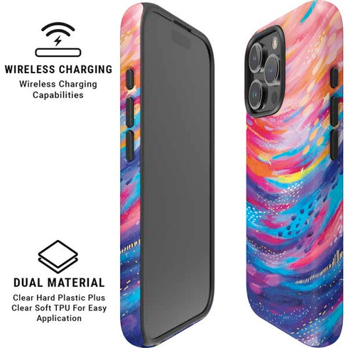 Rainbow Wave Brush Stroke by Etta Vee iPhone 16 Pro Magsafe Impact Case