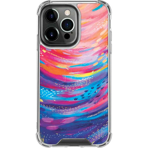 Rainbow Wave Brush Stroke by Etta Vee iPhone 16 Pro Max Clear Case