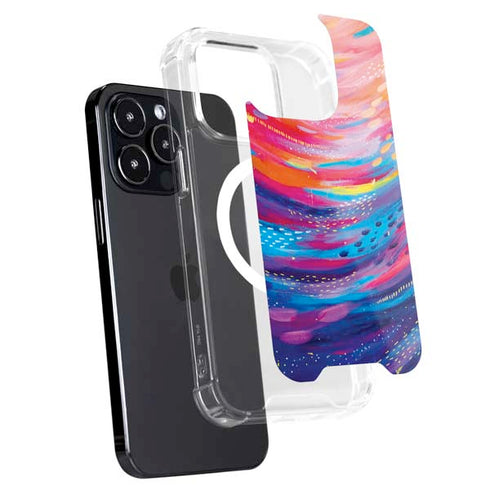 Rainbow Wave Brush Stroke by Etta Vee iPhone 16 Pro Max MagSafe Case