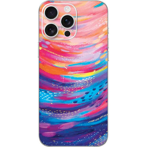 Rainbow Wave Brush Stroke by Etta Vee iPhone 16 Pro Max Skin