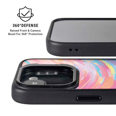 Rainbow Wave Brush Stroke by Etta Vee iPhone 16e Kickstand Case