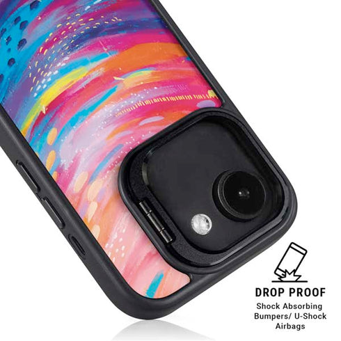 Rainbow Wave Brush Stroke by Etta Vee iPhone 16e Kickstand Case