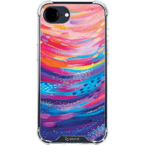 Rainbow Wave Brush Stroke by Etta Vee iPhone 16e Clear Case