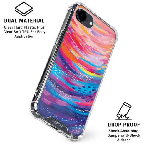 Rainbow Wave Brush Stroke by Etta Vee iPhone 16e Clear Case
