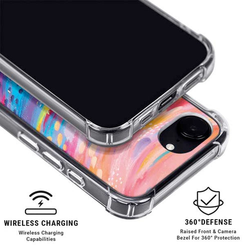 Rainbow Wave Brush Stroke by Etta Vee iPhone 16e MagSafe Case