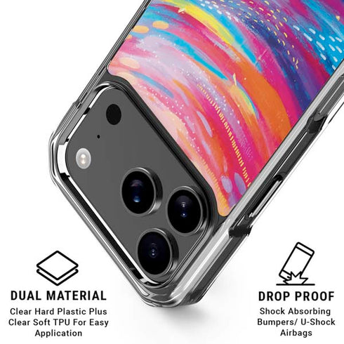 Rainbow Wave Brush Stroke by Etta Vee iPhone 18 Pro Clear Case