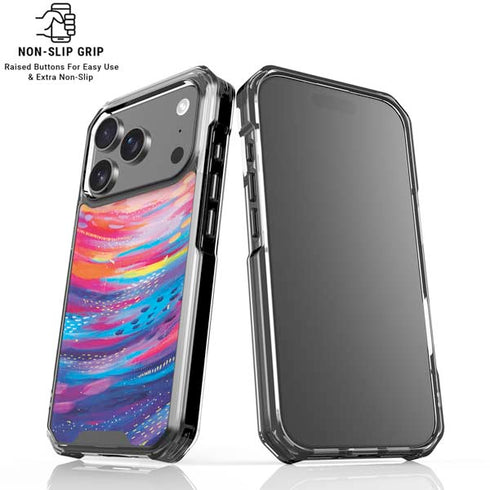 Rainbow Wave Brush Stroke by Etta Vee iPhone 18 Pro Clear Case