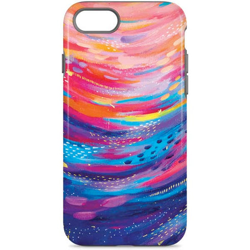 Rainbow Wave Brush Stroke by Etta Vee iPhone Cases
