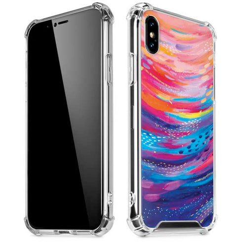 Rainbow Wave Brush Stroke by Etta Vee iPhone X/XS Clear Case