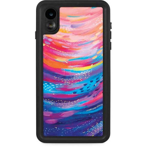 Rainbow Wave Brush Stroke by Etta Vee iPhone Cases