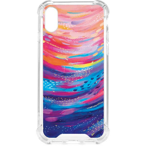 Rainbow Wave Brush Stroke by Etta Vee iPhone XS Clear Case