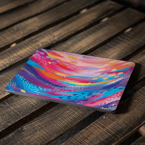 Rainbow Wave Brush Stroke by Etta Vee Apple MacBook Air Skin