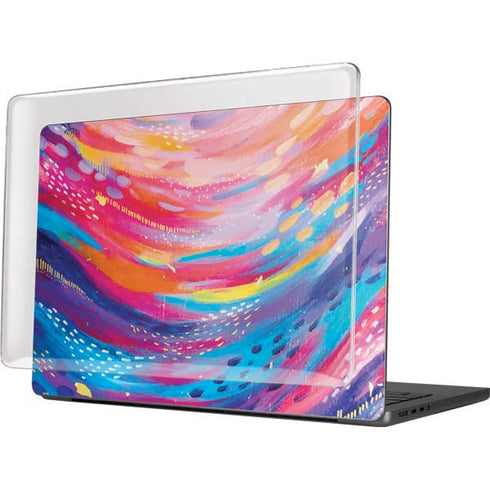 Rainbow Wave Brush Stroke by Etta Vee MacBook Pro 14in (2021-24) Case plus Skin