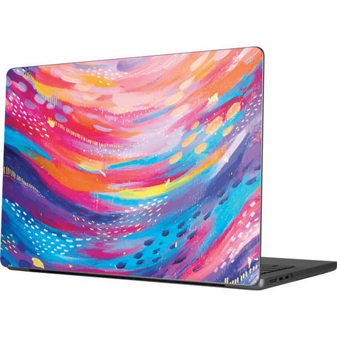 Rainbow Wave Brush Stroke by Etta Vee Apple MacBook Pro 14-inch Skin