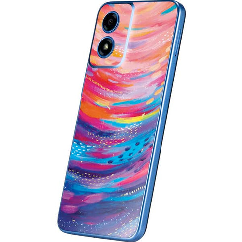 Rainbow Wave Brush Stroke by Etta Vee Moto G Play 4G (2024) Skin