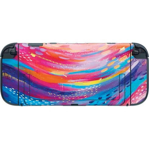 Rainbow Wave Brush Stroke by Etta Vee Nintendo Switch 2 (2025) with Joy-Con Skin