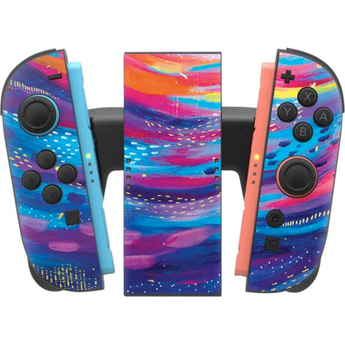 Rainbow Wave Brush Stroke by Etta Vee Nintendo Switch 2 (2025) Joy-Con Controller Skin