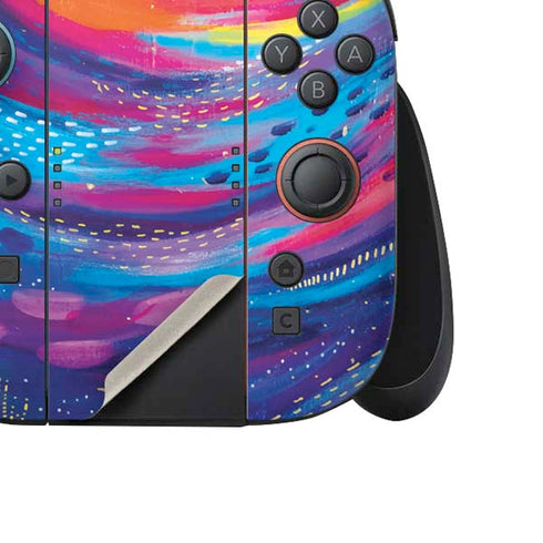Rainbow Wave Brush Stroke by Etta Vee Nintendo Switch 2 (2025) Joy-Con Controller Skin