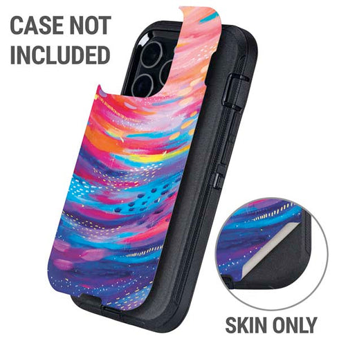 Rainbow Wave Brush Stroke by Etta Vee Otterbox Defender iPhone Skin