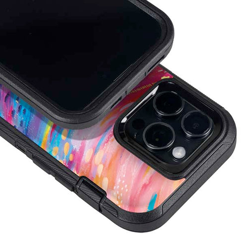 Rainbow Wave Brush Stroke by Etta Vee Otterbox Defender iPhone Skin