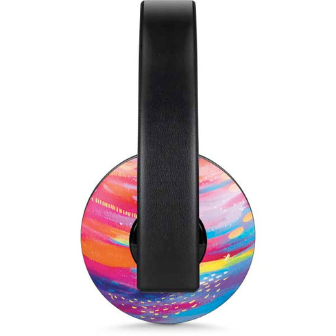 Rainbow Wave Brush Stroke by Etta Vee PlayStation 4 Gold Wireless Headset Skin