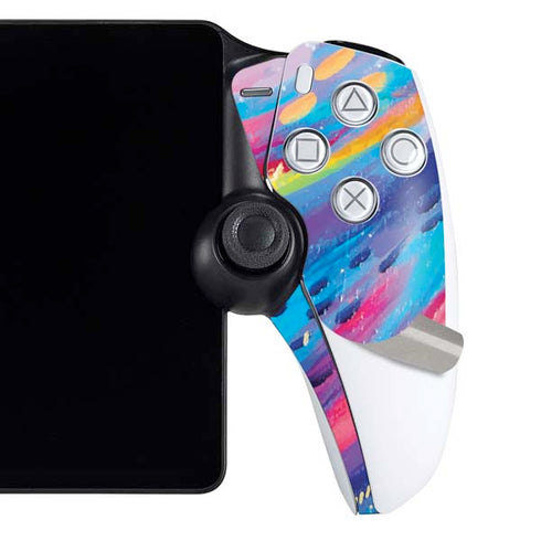 Rainbow Wave Brush Stroke by Etta Vee PlayStation Portal Remote Player Skin