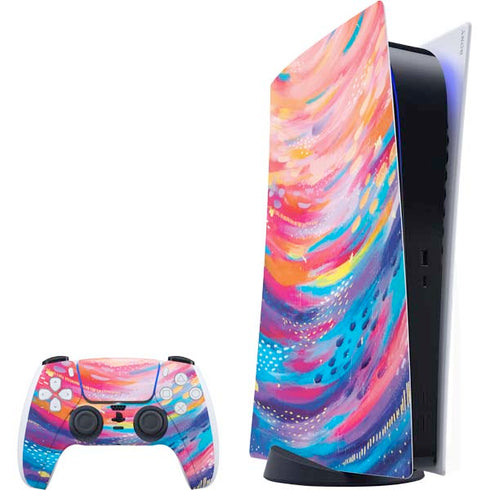 Rainbow Wave Brush Stroke by Etta Vee PlayStation PS5 Skins