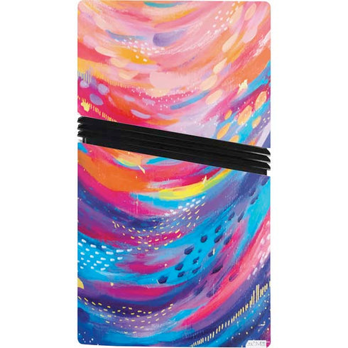 Rainbow Wave Brush Stroke by Etta Vee PS5 Pro Bundle Skin