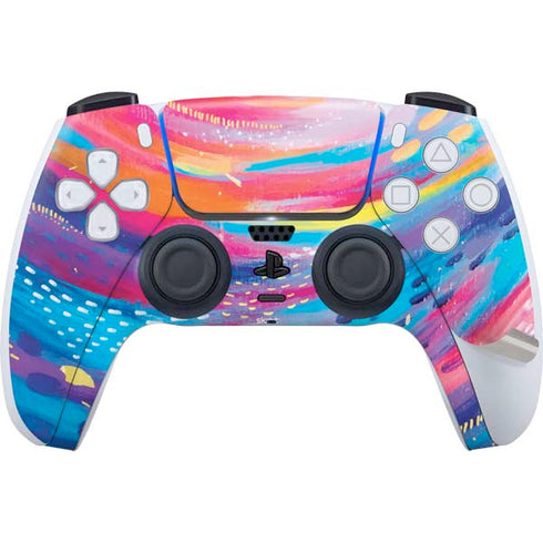 Rainbow Wave Brush Stroke by Etta Vee PS5 Pro Disk Bundle Skin