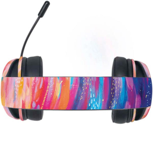 Rainbow Wave Brush Stroke by Etta Vee Razer Kraken X Skin
