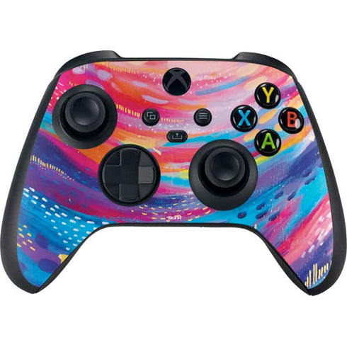 Rainbow Wave Brush Stroke by Etta Vee Xbox Series X Controller Skin