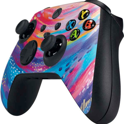 Rainbow Wave Brush Stroke by Etta Vee Xbox Series X Controller Skin