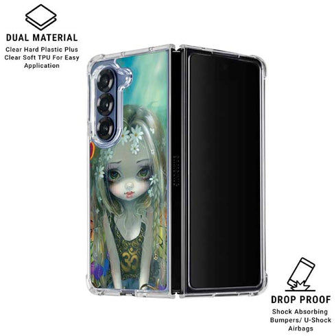 Rainbow Winged Yoga Fairy by Jasmine Becket-Griffith Galaxy Z Fold6 Clear Case