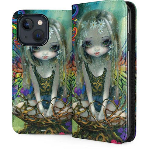 Rainbow Winged Yoga Fairy by Jasmine Becket-Griffith iPhone 14 Folio Case