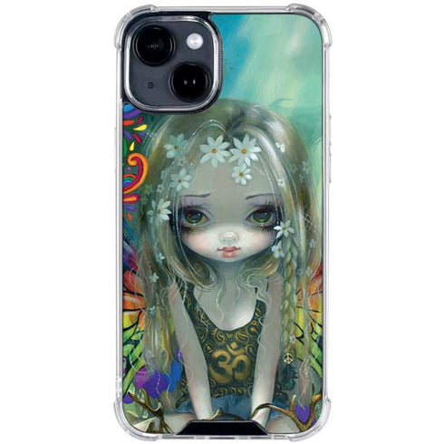 Rainbow Winged Yoga Fairy by Jasmine Becket-Griffith iPhone 15 Clear Case
