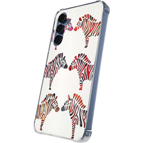 Rainbow Zebras by Cat Coq Galaxy A55 5G Clear Case