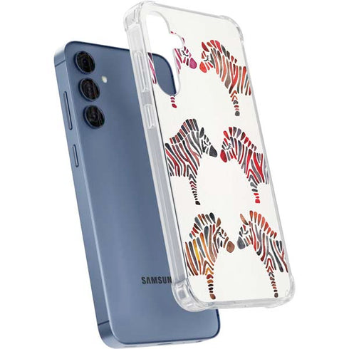 Rainbow Zebras by Cat Coq Galaxy A55 5G Clear Case