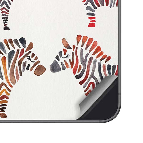 Rainbow Zebras by Cat Coq Galaxy S25 Skin