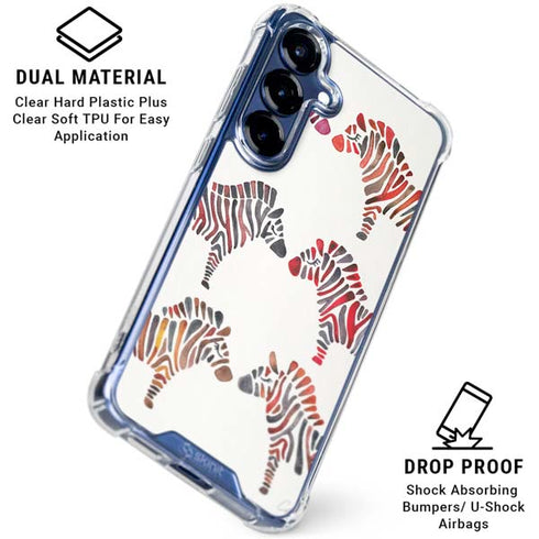 Rainbow Zebras by Cat Coq Galaxy S25 Clear Case