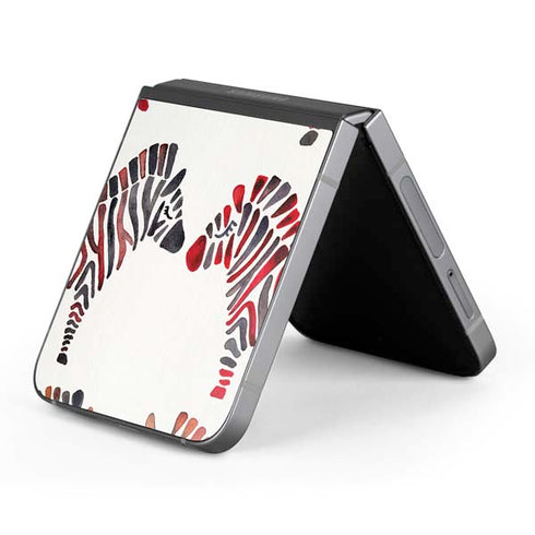 Rainbow Zebras by Cat Coq Galaxy Z Flip6 Skin
