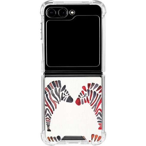 Rainbow Zebras by Cat Coq Galaxy Z Flip6 Clear Case