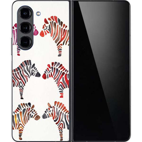 Rainbow Zebras by Cat Coq Galaxy Z Fold5 5G Skin