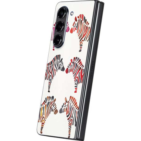 Rainbow Zebras by Cat Coq Galaxy Z Fold5 5G Skin