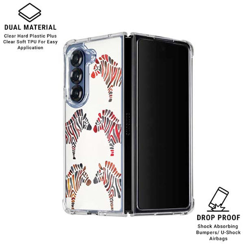 Rainbow Zebras by Cat Coq Galaxy Z Fold6 Clear Case